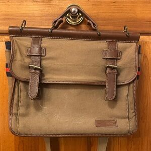 Tommy Hilfiger Tan and Brown Messenger Bag